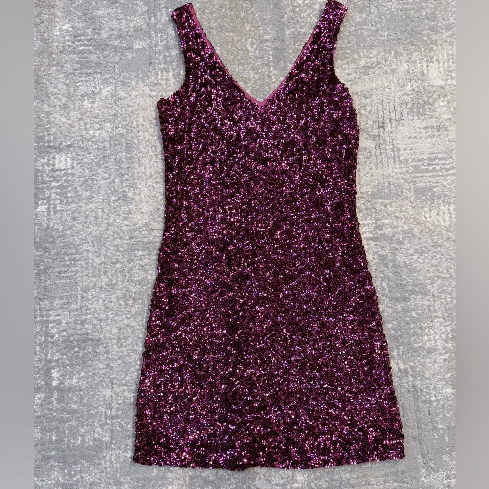Cachet Hot Pink Sequin Mini Dress